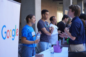 Google staff speaking to students
